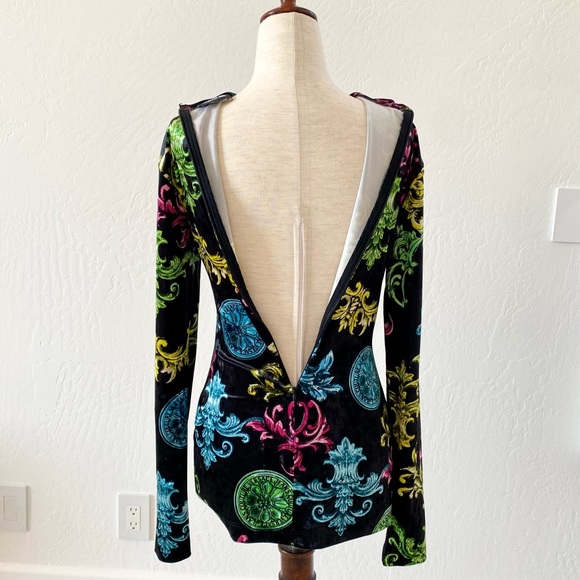 VERSACE 🇮🇹 Jeans Couture Velour Top - Picture 5 of 14